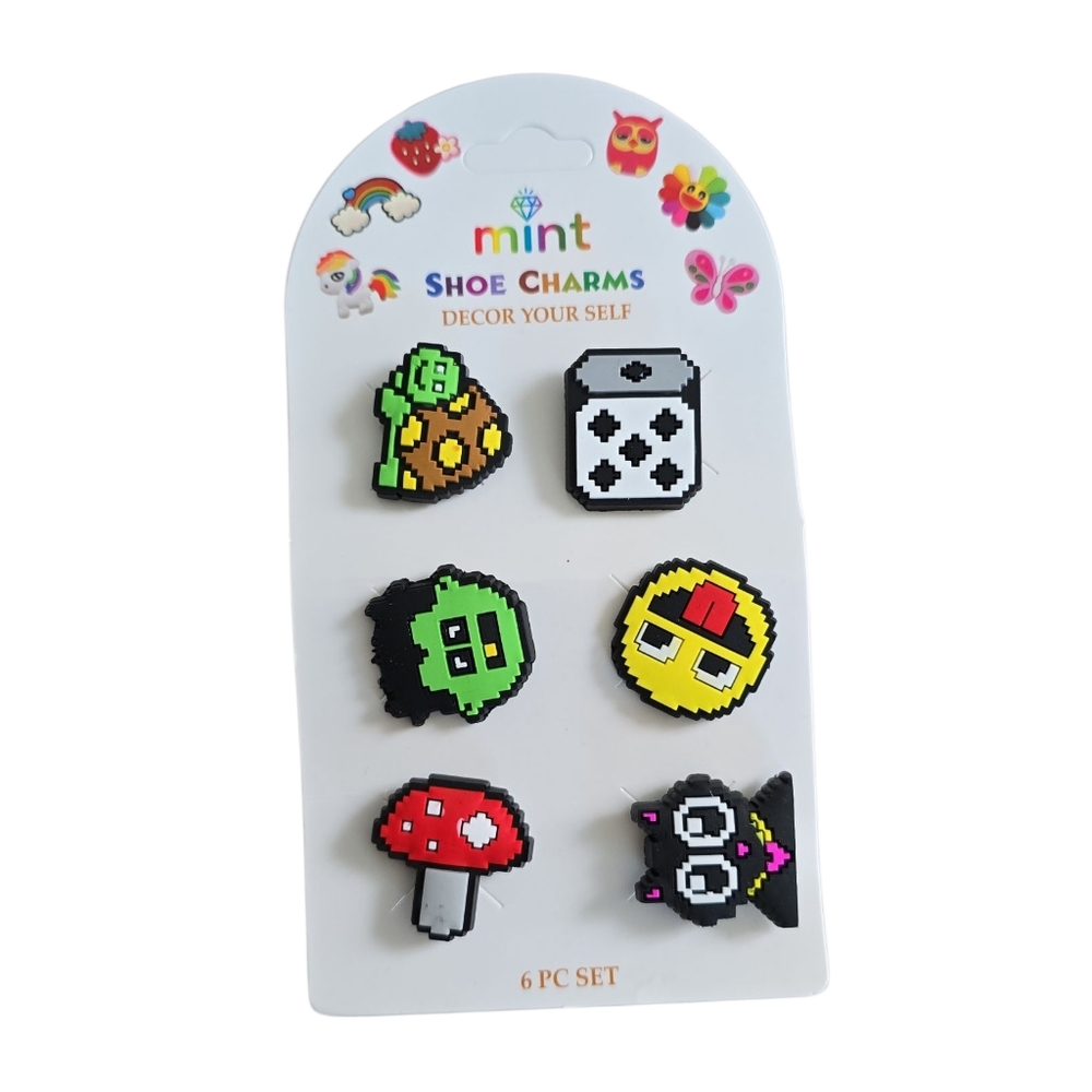 Minecraft inspired Pixel Art Shoe‎ Charms Set